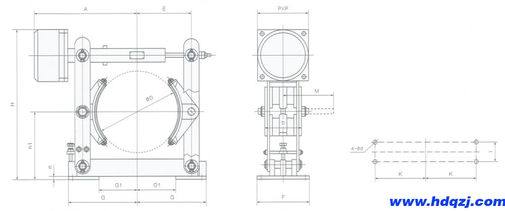 JZ系列節能電磁鼓式制動器外形尺寸圖 JZ系列節能電磁鼓式制動器外形尺寸圖