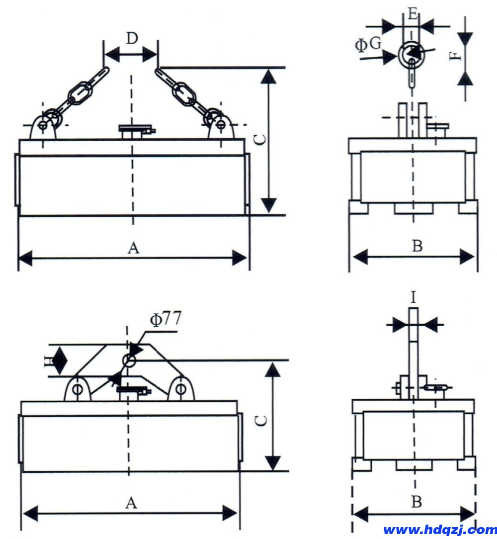 MW22系列電磁鐵外形尺寸圖 MW22系列電磁鐵外形尺寸圖