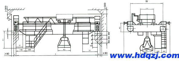 QZ型5噸、10噸、16噸電動(dòng)抓斗橋式起重機(jī)