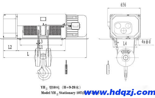 YH型冶金電動(dòng)葫蘆結(jié)構(gòu)圖 YH型冶金電動(dòng)葫蘆結(jié)構(gòu)圖